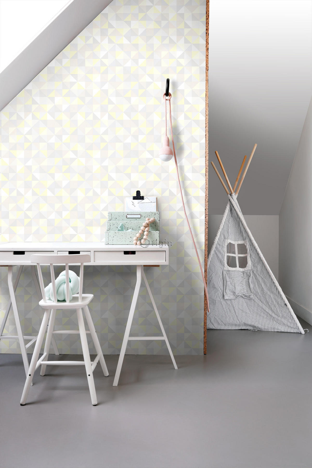 TAPETE Dreiecke 53 cm x 10.05 m - Beige, Papier (53/1000cm) - Origin Wallcoverings