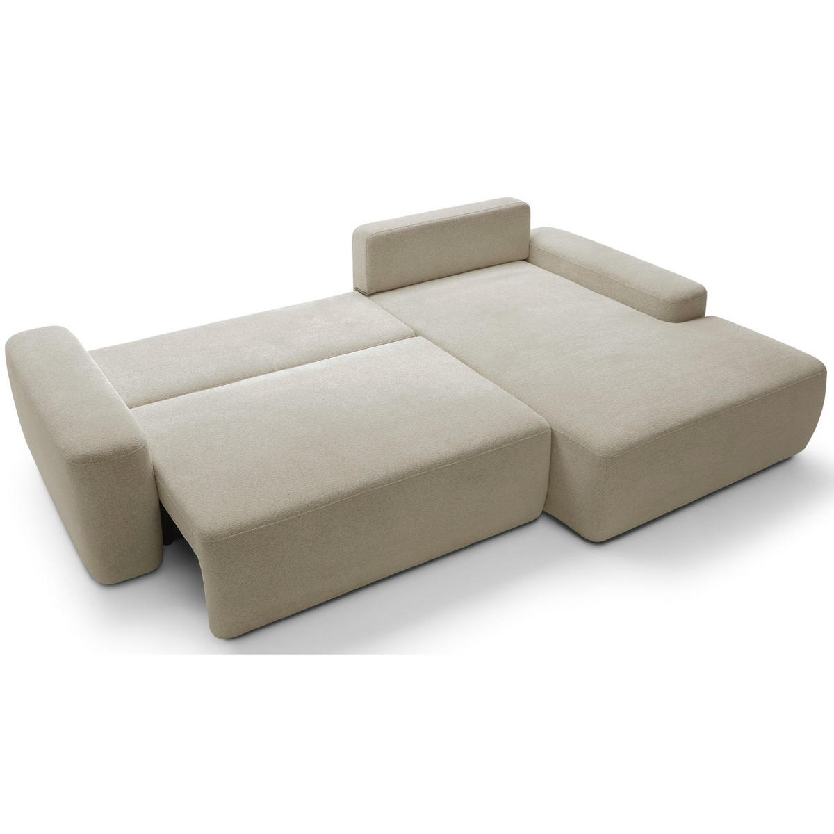 ECKSOFA Baleo Beige Chenille-Bezug - Beige/Schwarz, Kunststoff/Textil (264/162cm) - Selsey