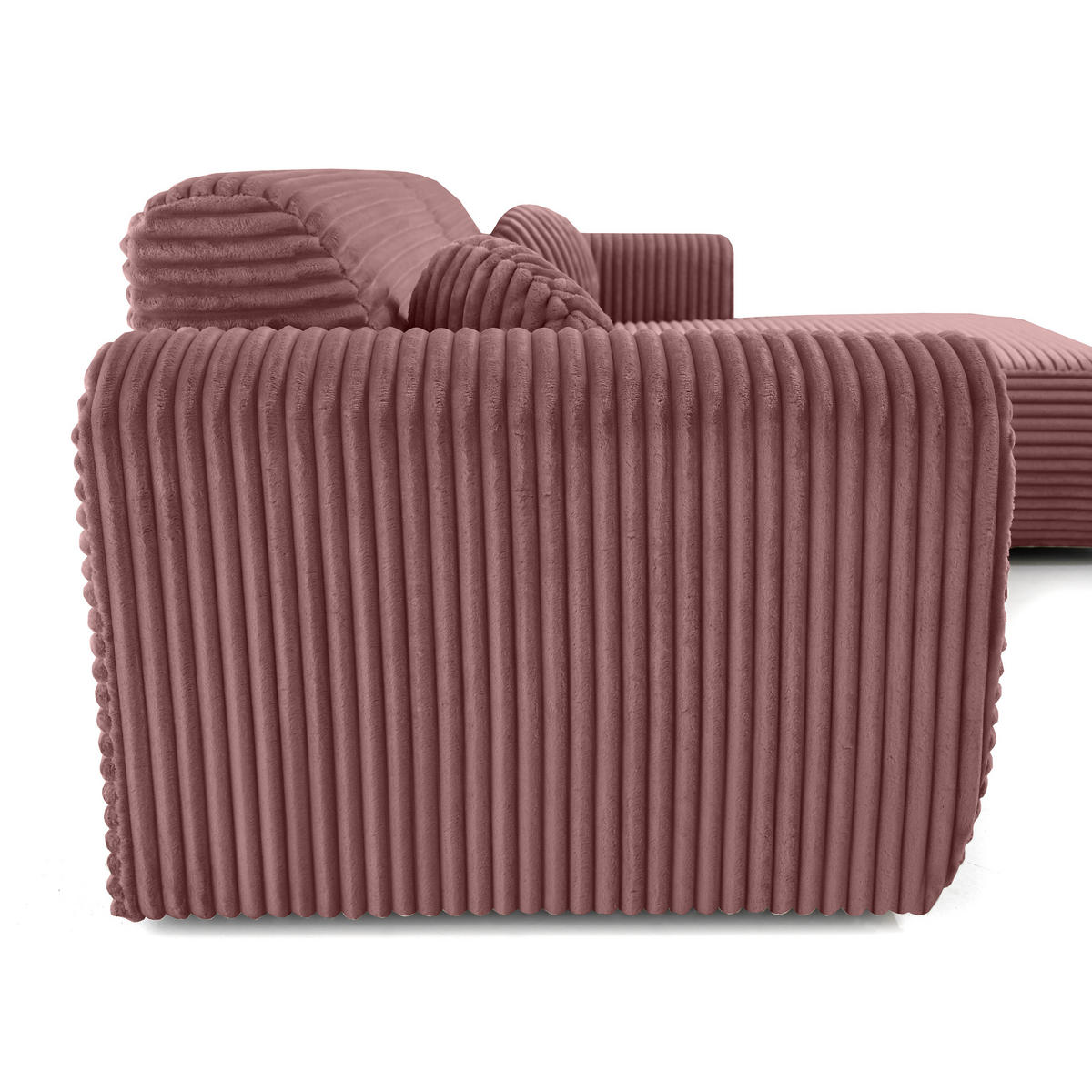 ECKSOFA Puerto, ohne Schlaffunktion, Rosa, rechts - Schwarz/Rosa, Textil (269/170cm) - Beautysofa
