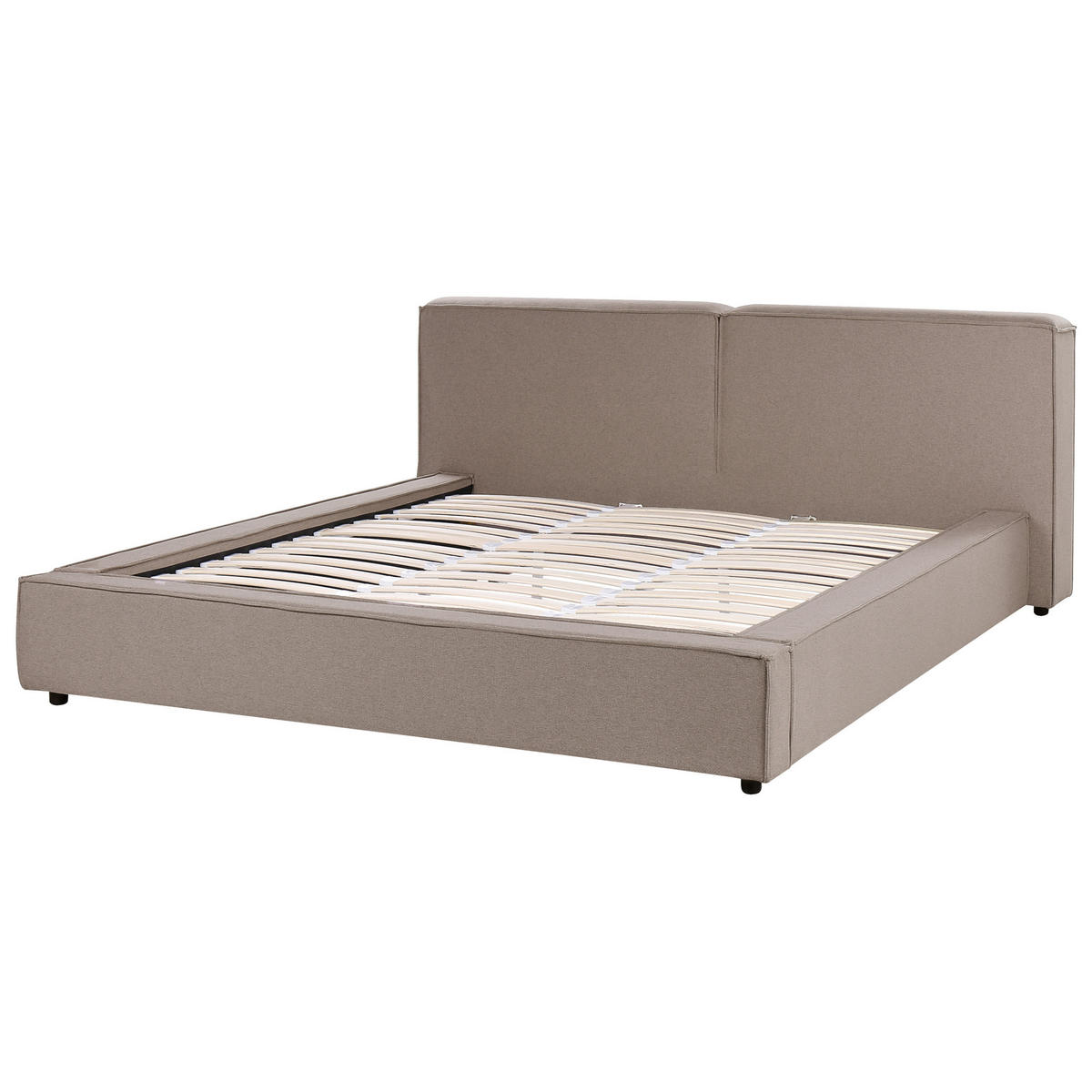 POLSTERBETT mit Lattenrost 180x200 cm Braun Linards - Hellbraun, Textil (180/200cm) - Beliani