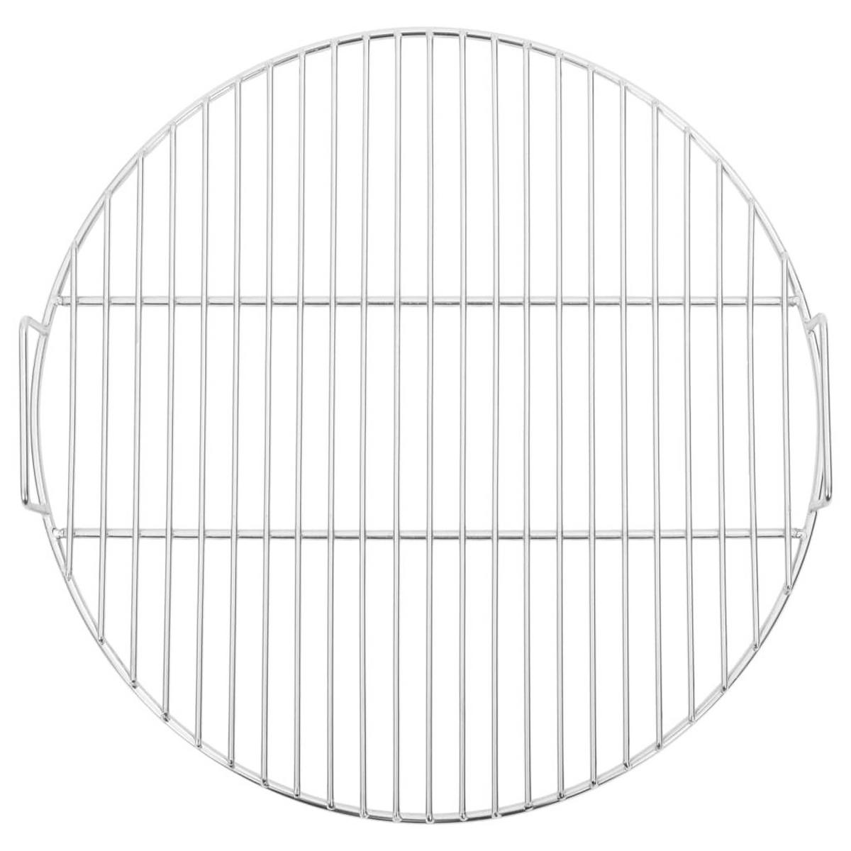 GRILLROST Mit Griffen Rund Ø44,5 Cm 304 Edelstahl - Silberfarben, Metall (44.5/44.5cm) - vidaXL