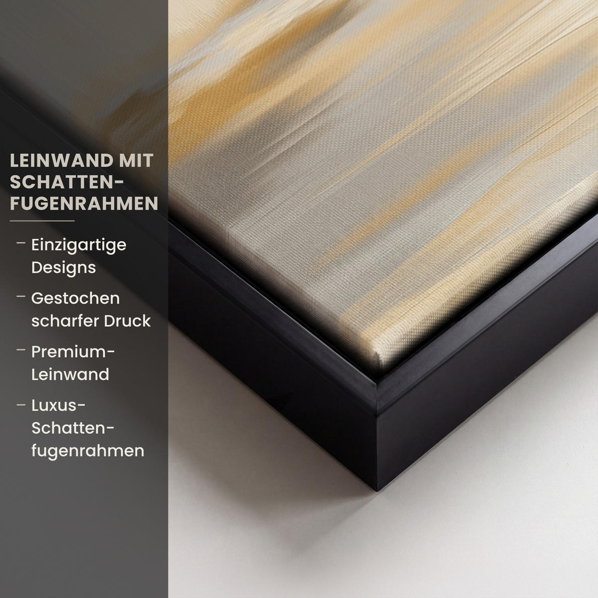 LEINWAND Bilder mit Rahmen - Gemälde - Baum - Abstrakt - Blätter - 60x80 - Beige, Textil (60/80cm) - MuchoWow
