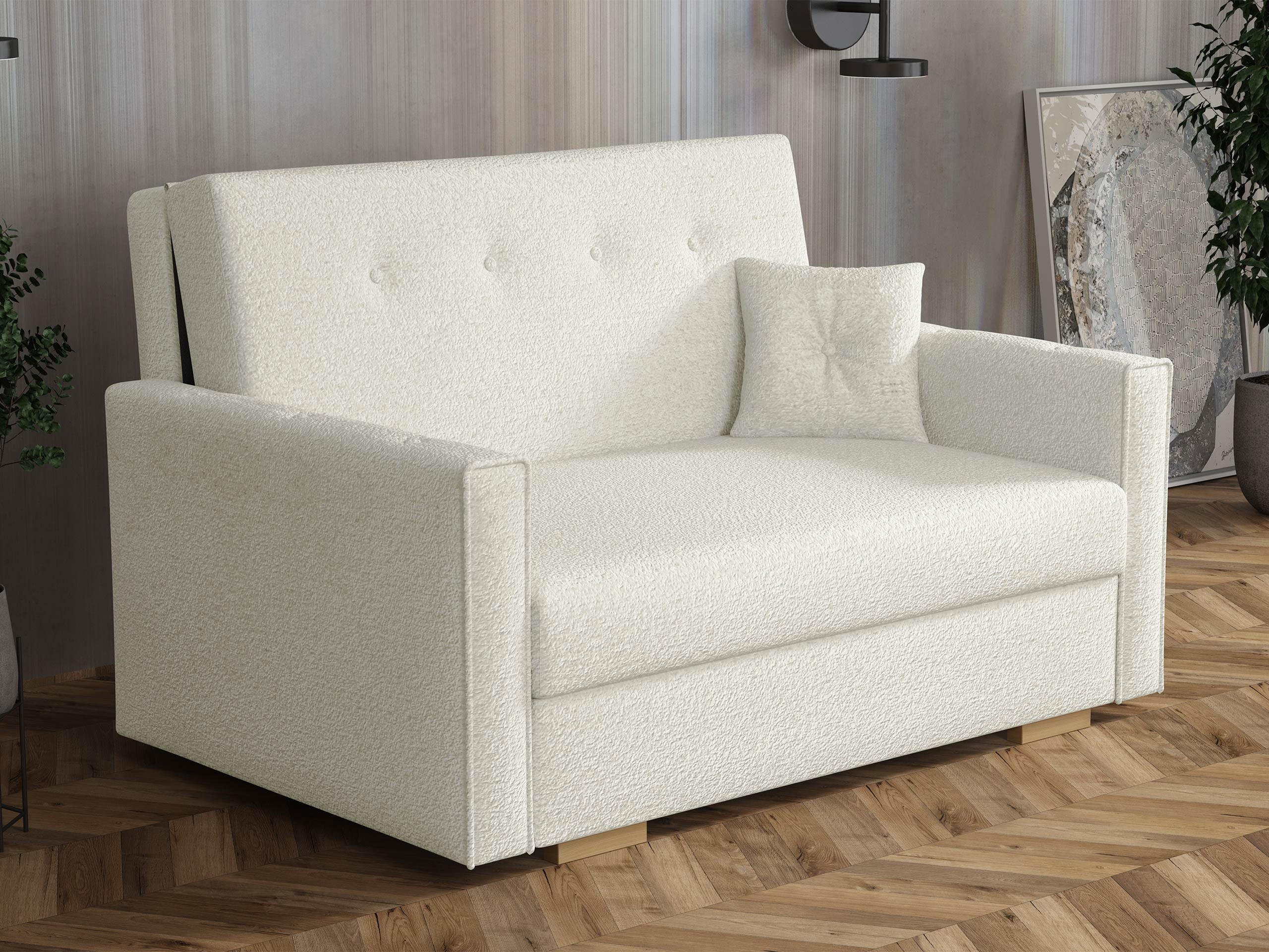 SCHLAFSOFA Viva Sonic II - Schwarz/Naturfarben, Holz/Textil (133/85/100cm) - MIRJAN24