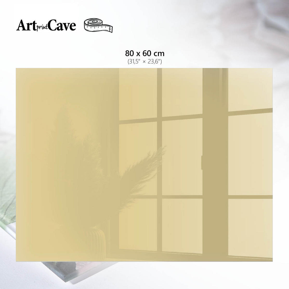 GLASPLATTE 80x60 cm – Beige-gelb - Gelb, Glas (0.4/80/60cm) - ArtPrintCave