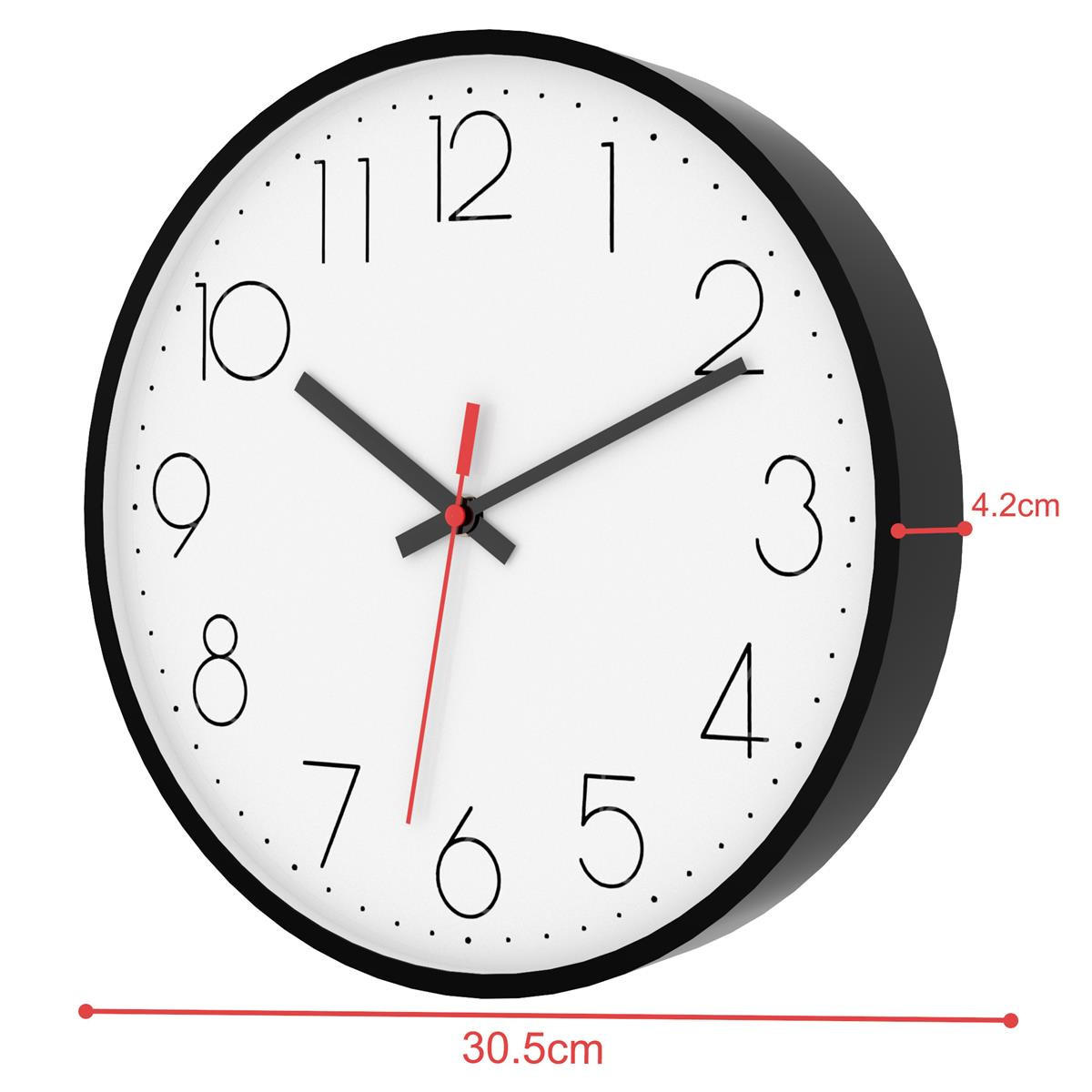 WANDUHR 30.5 cm - Weiß, Kunststoff (30.5/30.5/4.5cm) - Intirilife