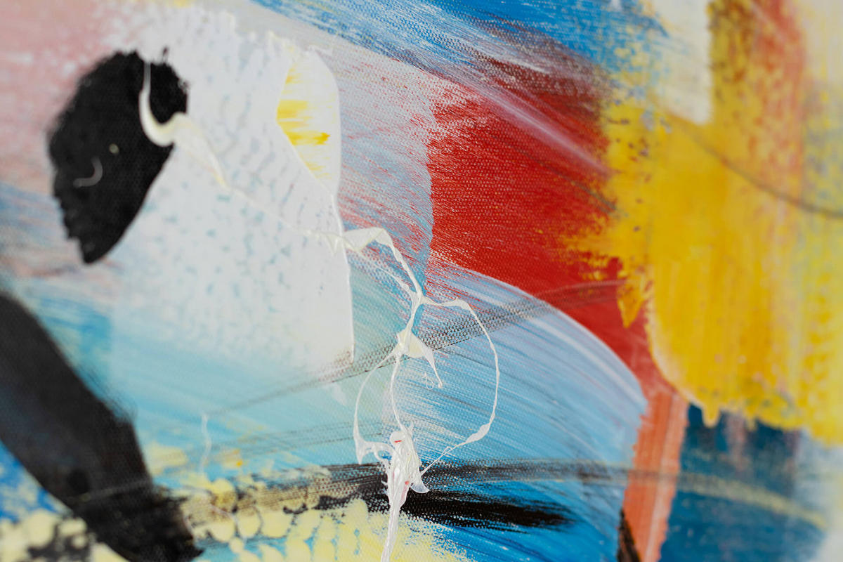 ACRYLBILD HANDGEMALT 75/100 cm - Goldfarben/Multicolor, Holz/Textil (75/100cm) - KUNSTLOFT