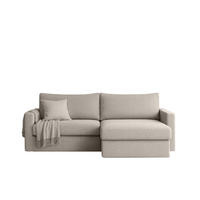 ECKSOFA Bendik In Faro - Hellgrau, Holzwerkstoff/Textil (224/140cm) - Fun Möbel