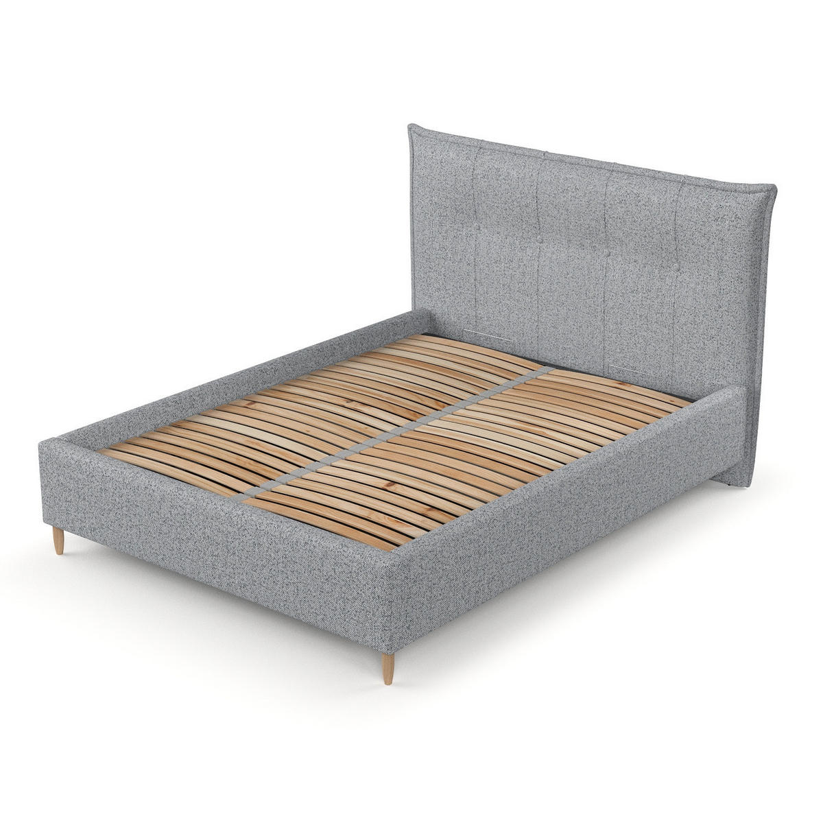 POLSTERBETT Plaza 140/200 cm Grau im Riva Stoff - Naturfarben/Grau, Holz/Holzwerkstoff (140/200cm) - AltaBeds