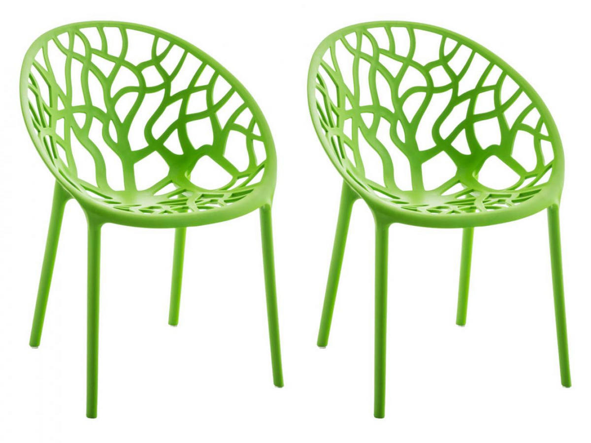 GARTENSTUHL 2er Set Kunststoff grün - Grün, Kunststoff (59/80/60cm) - CLP