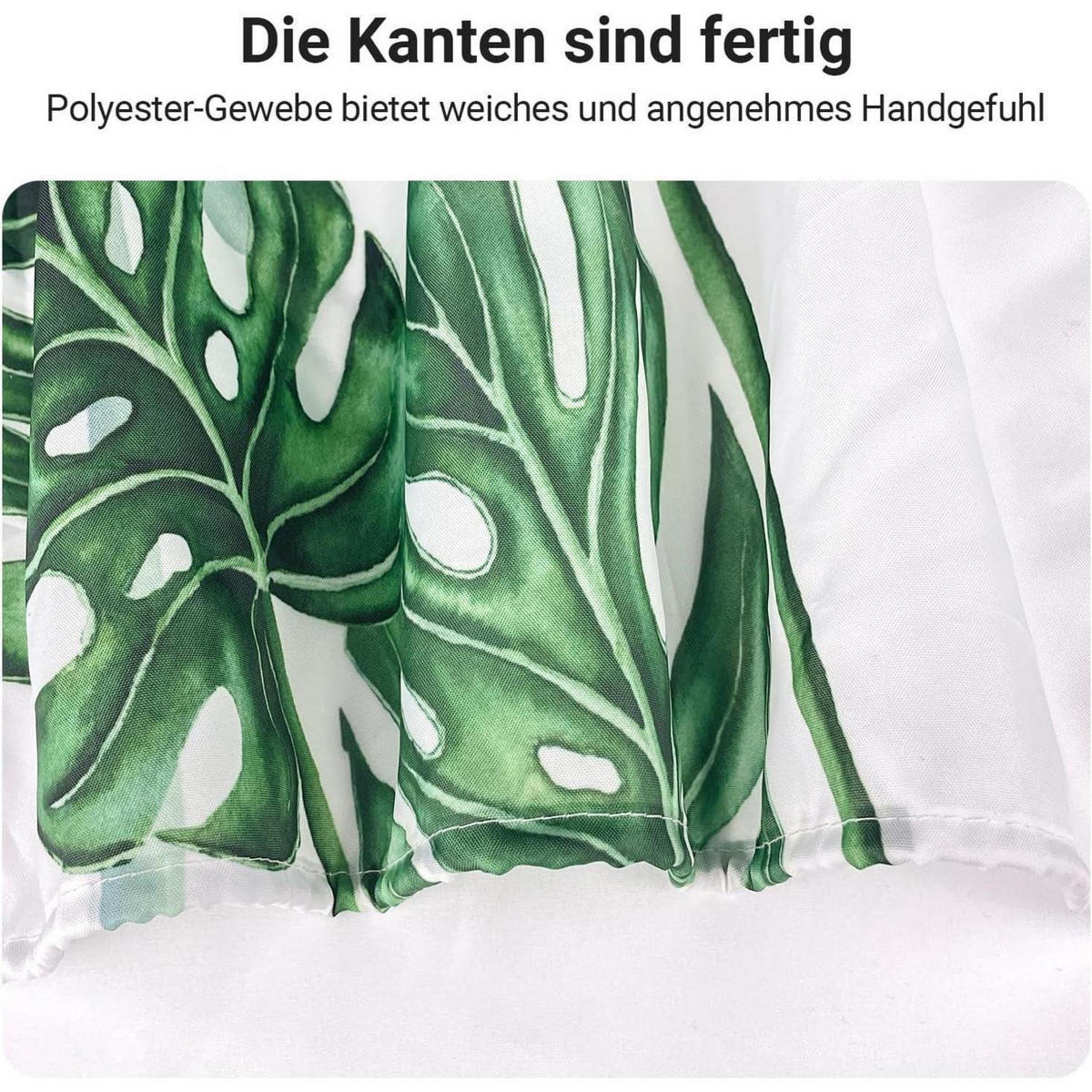 DUSCHVORHANG Grün Blätter 200 x 200 cm - Grün, Textil (200/200cm)