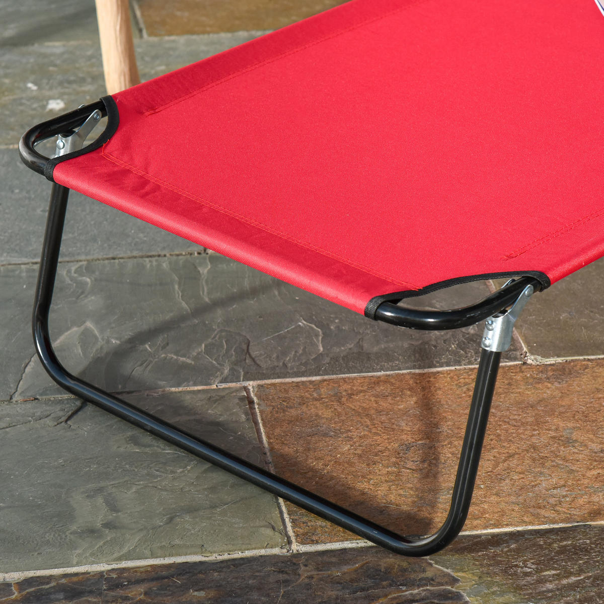 SONNENLIEGE DE-15582 klappbar, 4-fach verstellbar Rot - Rot, Metall (58/36/187cm) - ComfortXL