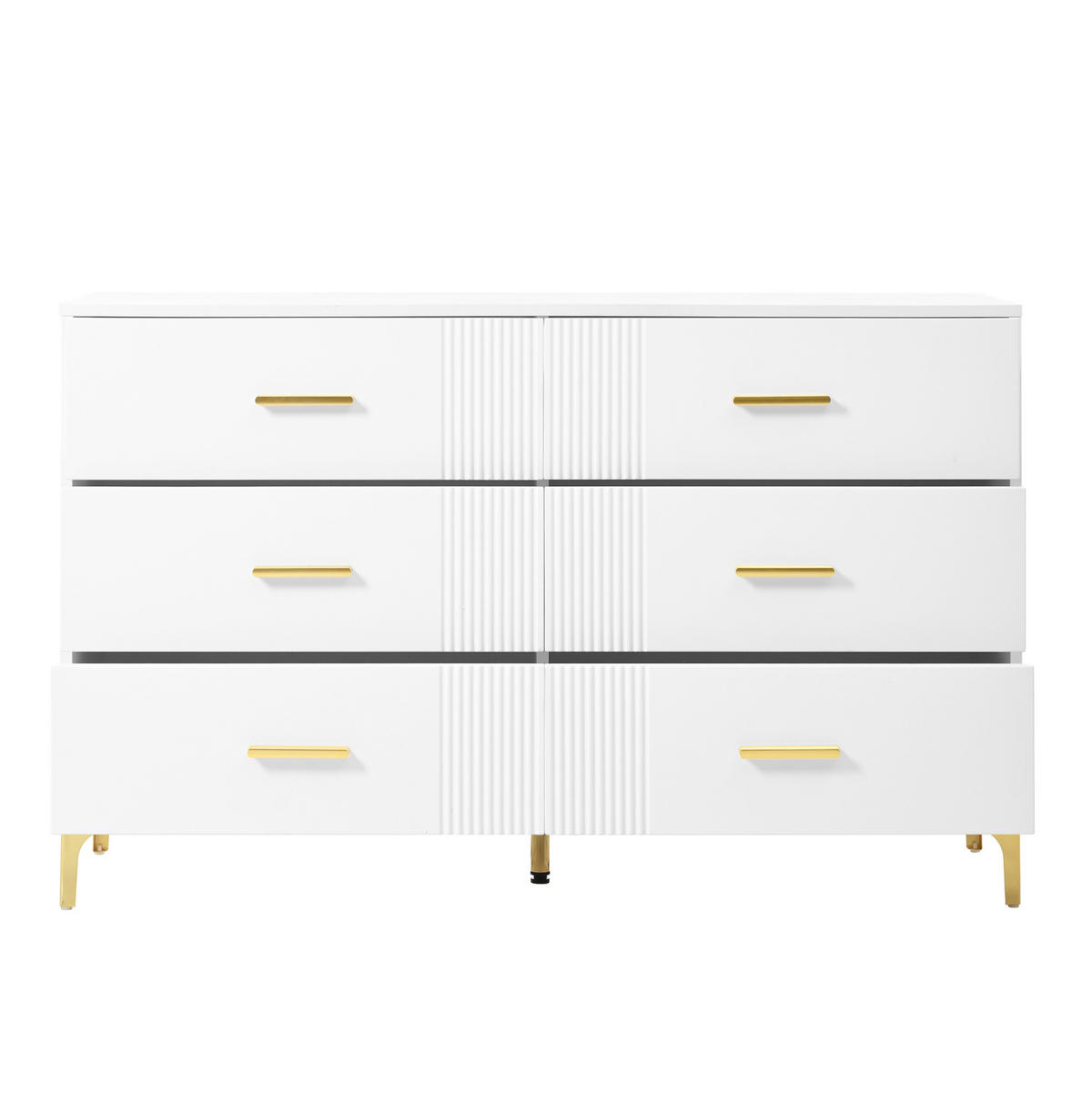 KOMMODE aus MDF 120x40x76 cm Weiß mit 6 Schubladen und Kippsicherung - Weiß, Holzwerkstoff (120/76/40cm) - IVMEU