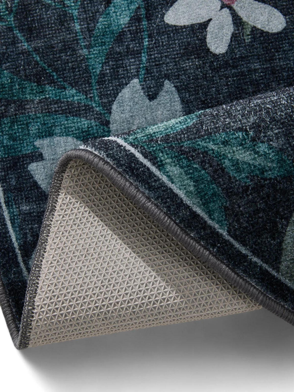 TEPPICH Milly waschbar Multicolor/Schwarz ø 160 cm rund - Multicolor/Schwarz, Kunststoff/Textil (160/160cm) - benuta