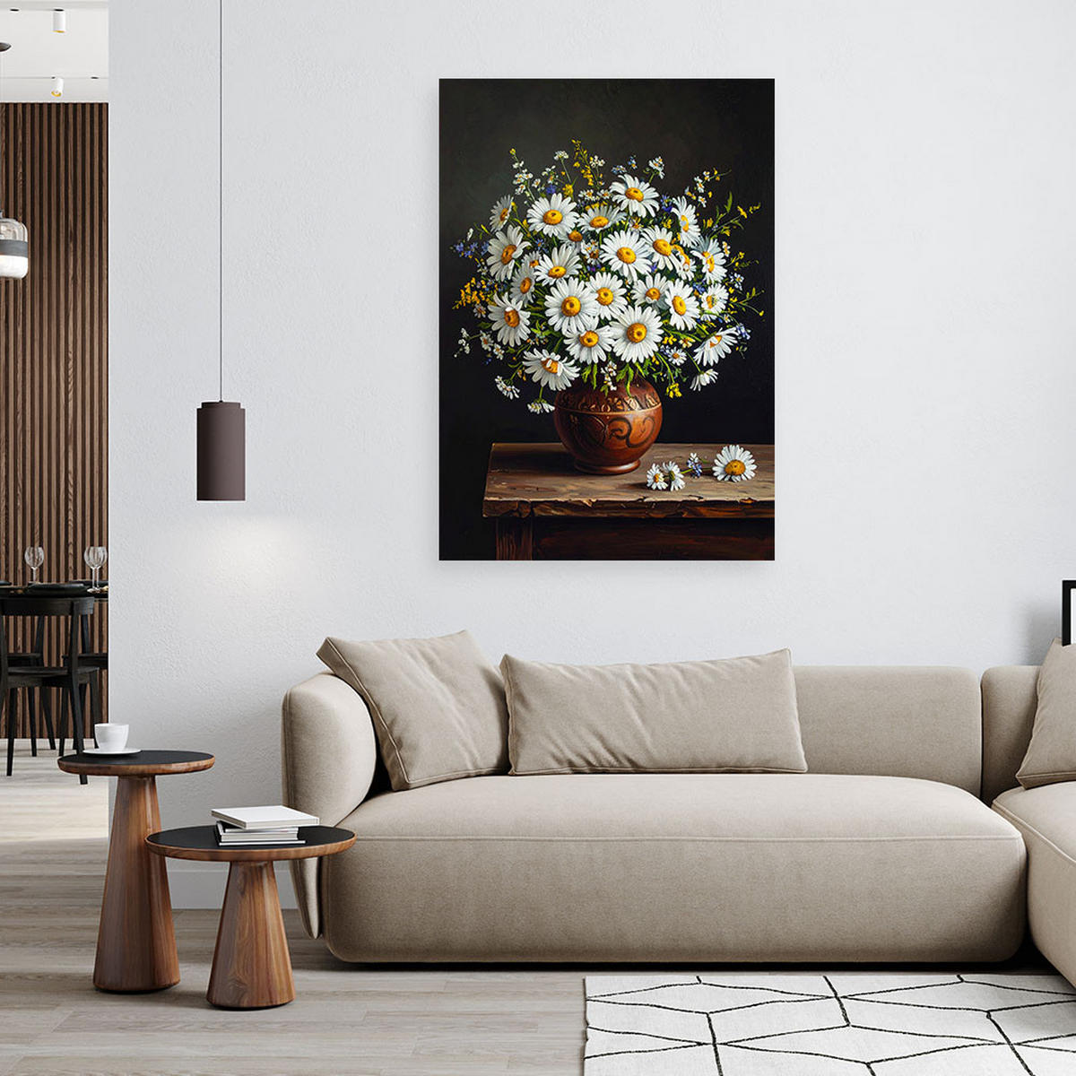 LEINWANDBILD Blumen 80x120cm - Weiß, Textil (80/120cm) - Feeby