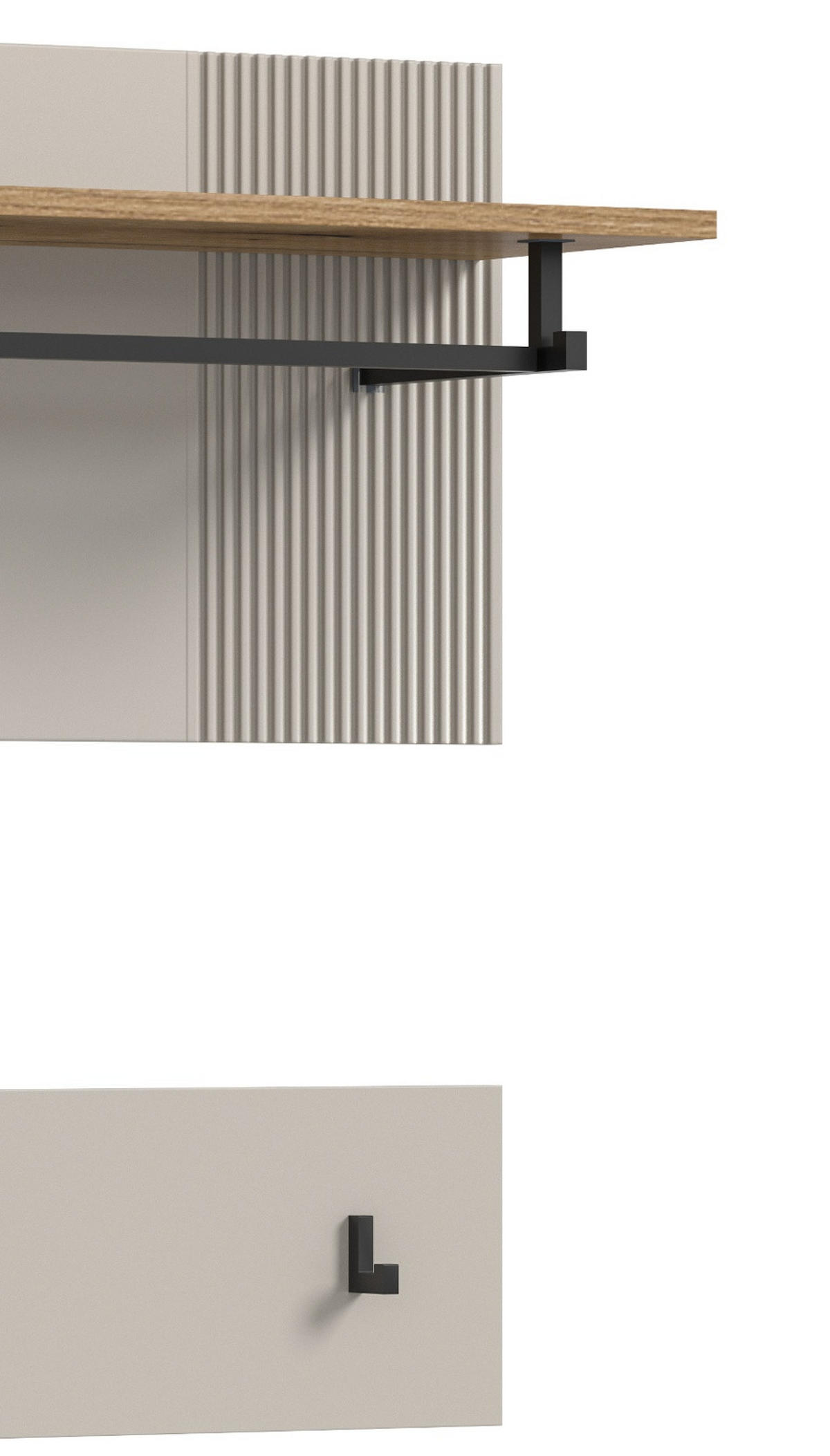 GARDEROBEN-SET 4-teilig Kaschmir Sand, Evoke Eiche, Flurmöbel 155 x 190 cm, Skid - Kaschmir/Eichefarben, Holzwerkstoff/Kunststoff (155/190/36cm) - Inn.Furn