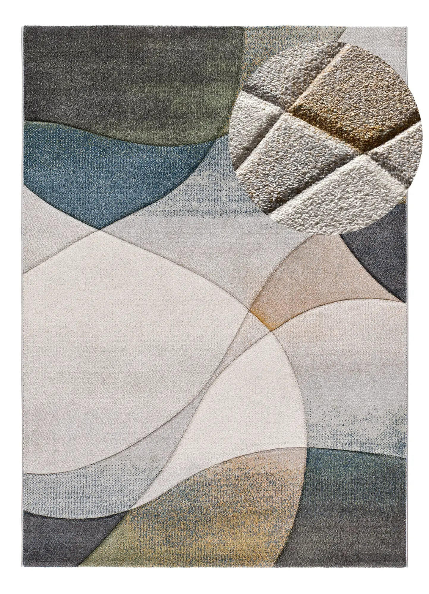 KURZFLORTEPPICH Grau / Blau Badet 160/230 cm - Blau/Grau, Naturmaterialien/Textil (160/230cm) - Atticgo