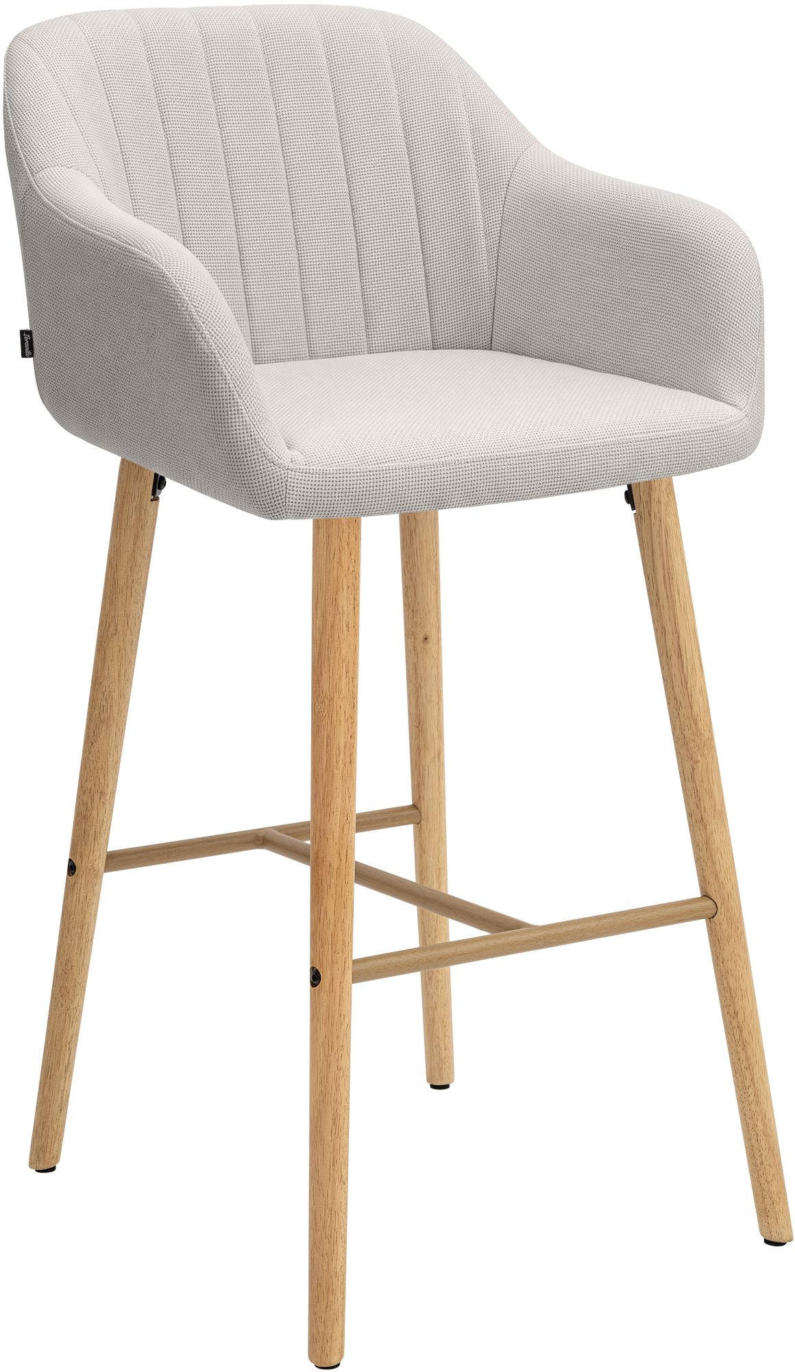 BARHOCKER Stoff Beige - Eukalyptusholzfarben/Beige, Textil (54/105/60cm) - CLP