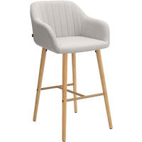 BARHOCKER Stoff Beige - Eukalyptusholzfarben/Beige, Textil (54/105/60cm) - CLP