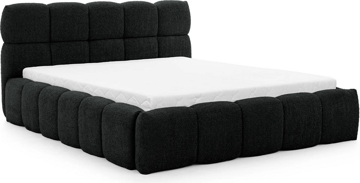 POLSTERBETT Salerno - Schwarz, Textil (120/200cm) - Meblini