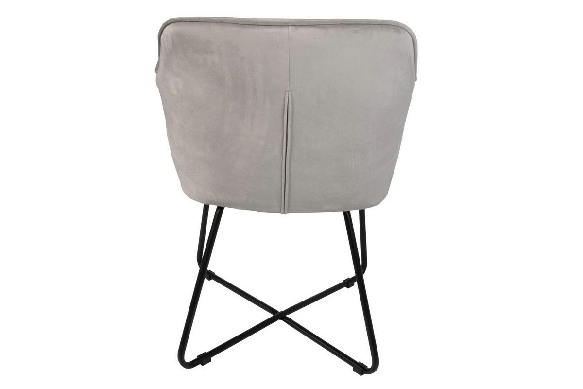 ARMLEHNSTUHL KIRIN - Schieferfarben/Anthrazit, Textil/Metall (42/86/44cm) - SAM