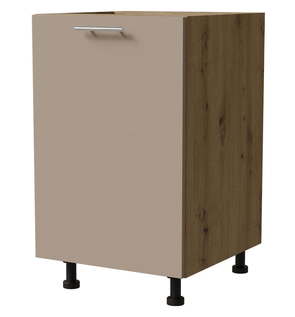 Feldmann-Wohnen Unterschrank Graubraun, Eiche Artisan 50x82x50 cm