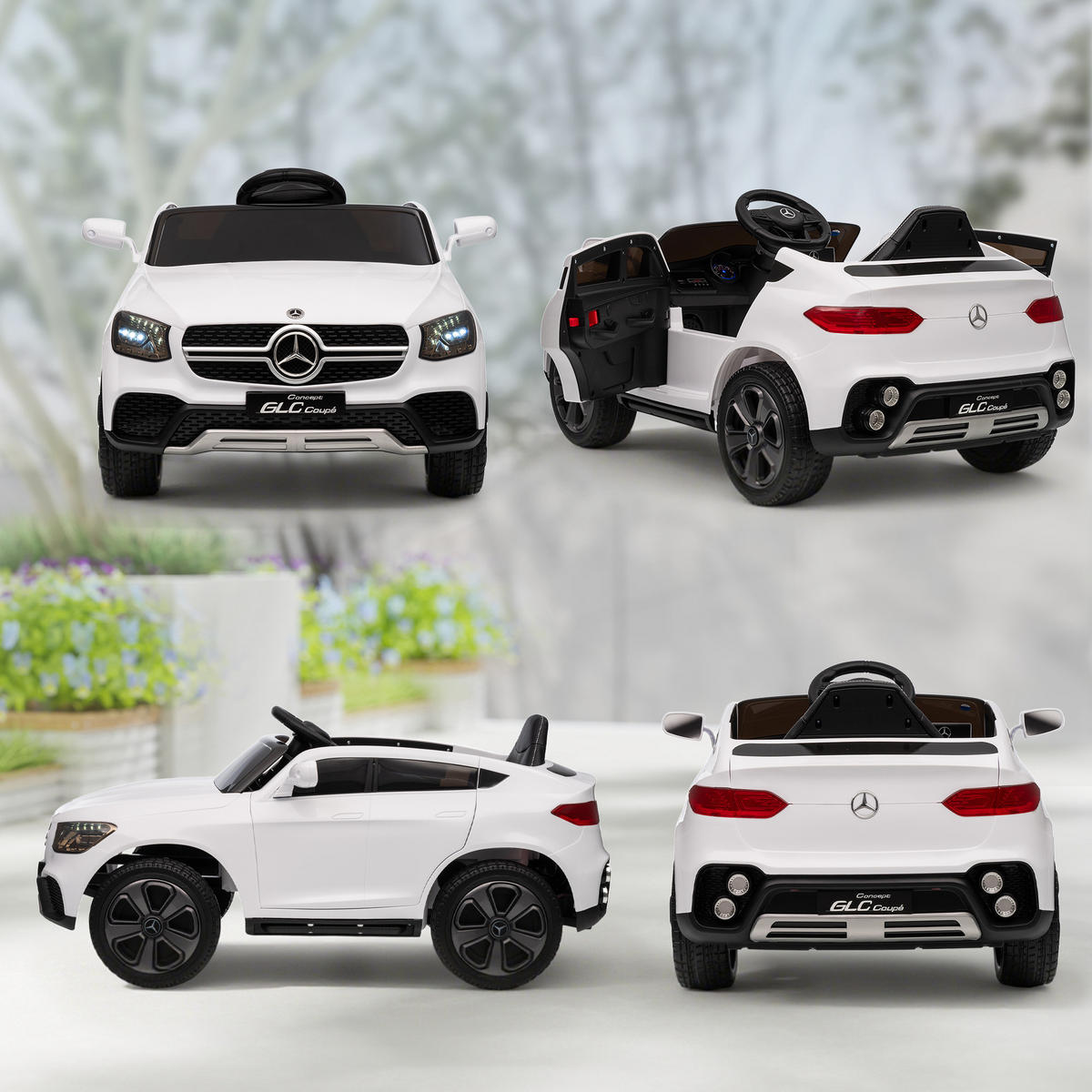 ELEKTROAUTO DE-06279 Mercedes-Benz GLC lizenziert mit Fernbedienung Weiß - Weiß, Kunststoff/Metall (105/68/50cm) - ComfortXL
