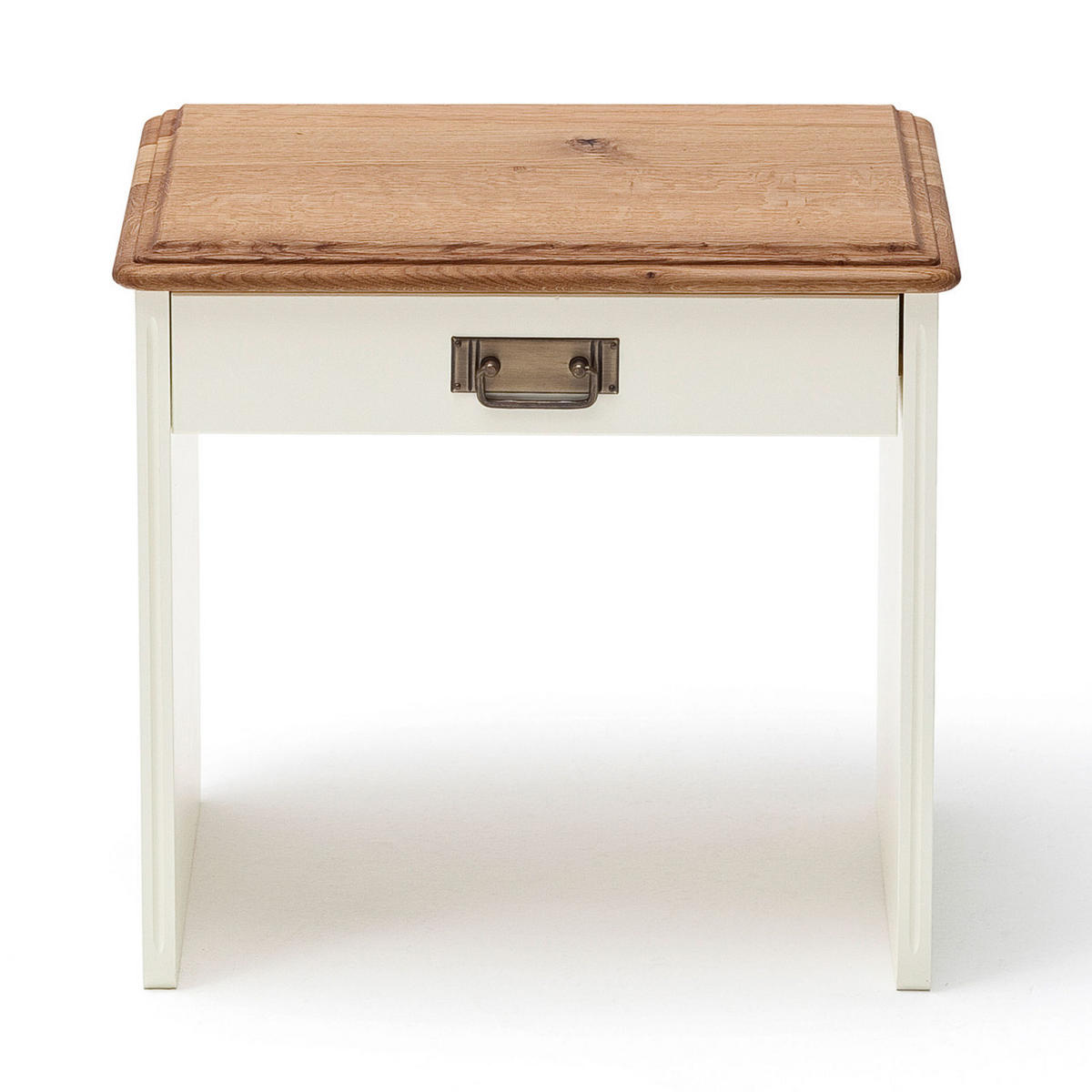 SATZTISCH Novara 3-tlg - Weiß/Braun, Holz (120/65/55cm) - Casamia Massive Möbel