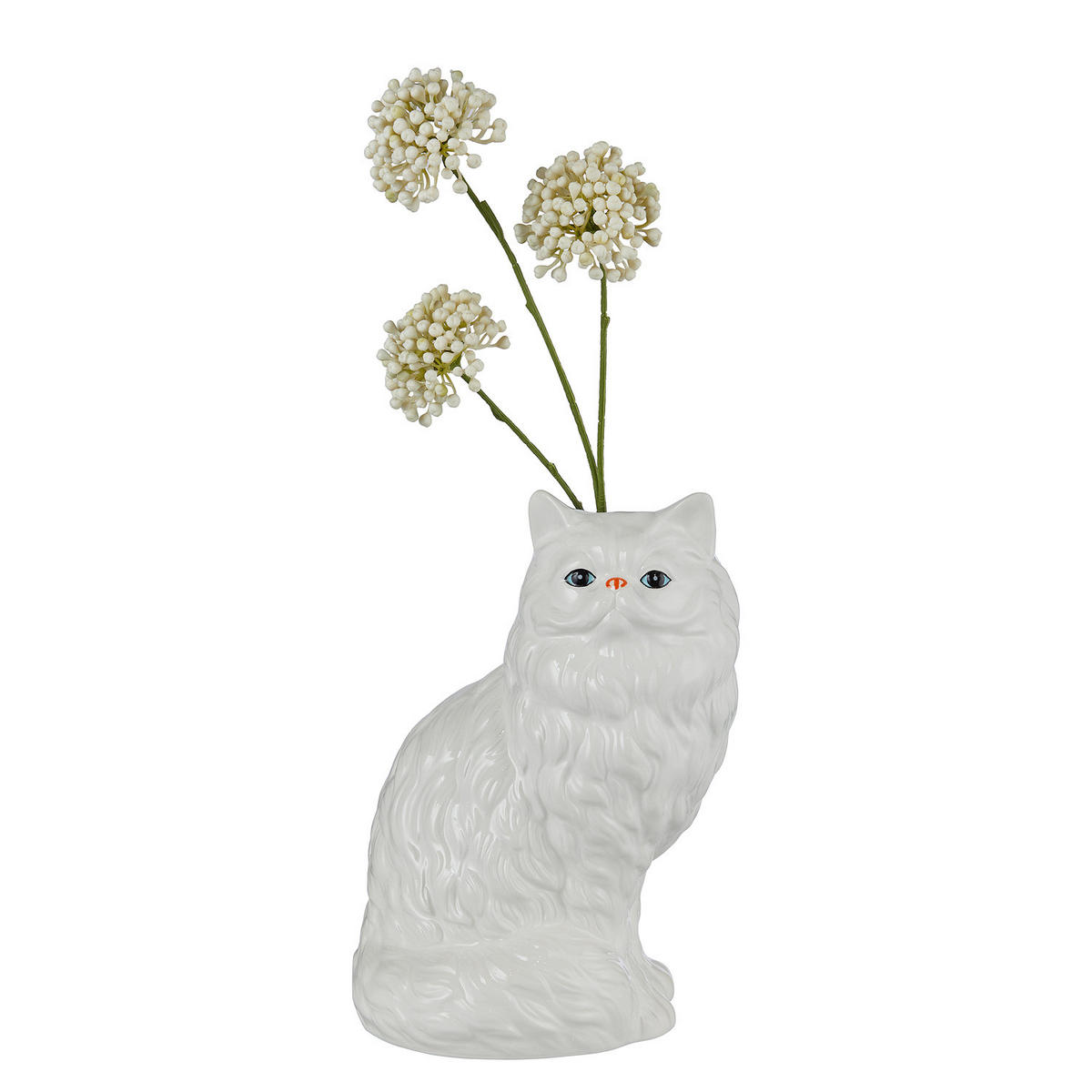 VASE Snow White Katze - Weiß, Stein (26cm) - Butlers