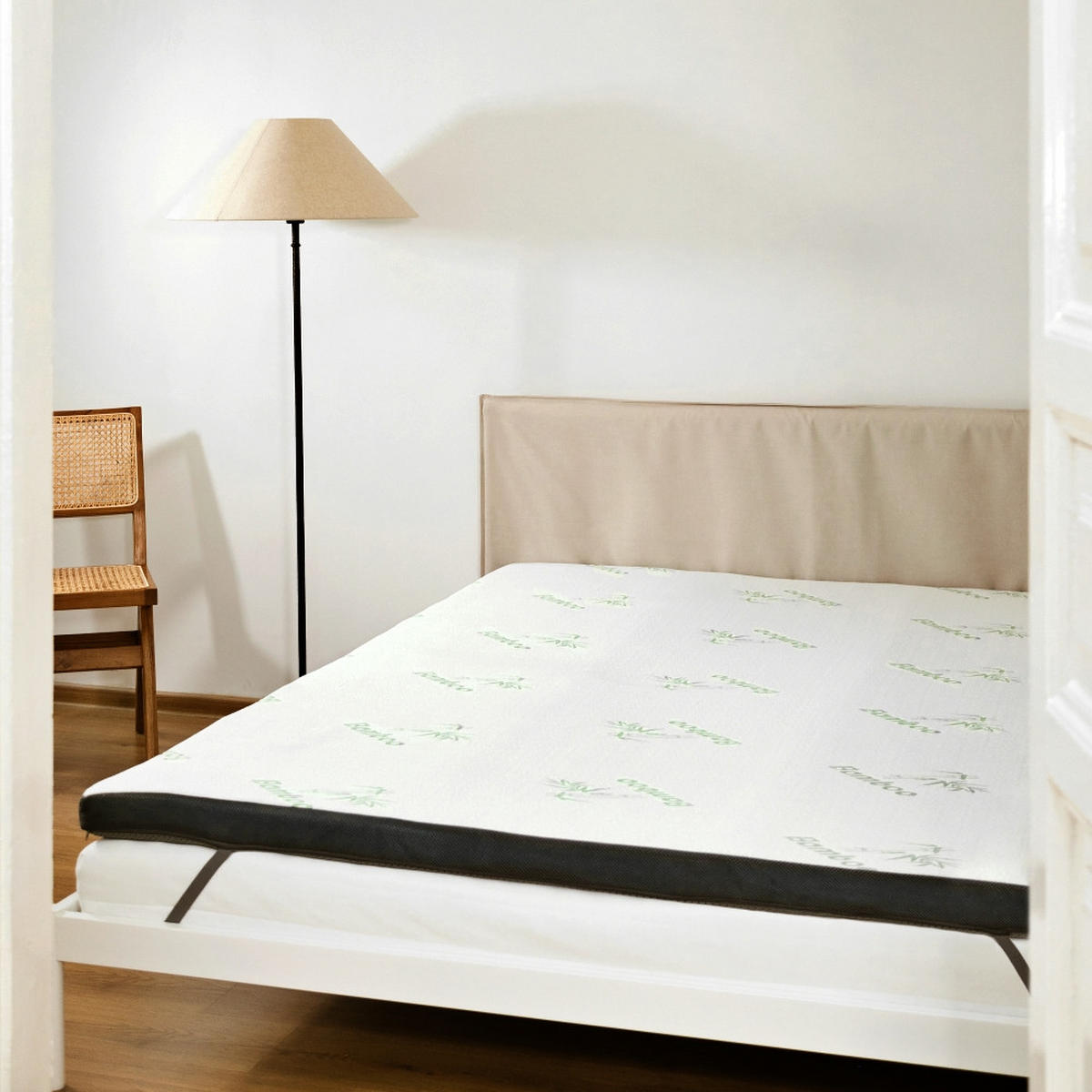 GEL-SCHAUMSTOFF-MATRATZENAUFLAGE - Grau, Textil (90/200cm) - KomfortKissen