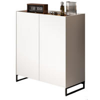 SCHUHSCHRANK weiß und Artisan Eiche, Schuhkommode 90 x 97 cm, Soft-Close - Schwarz/Weiß, Holzwerkstoff/Metall (90/97/38cm) - Inn.Furn