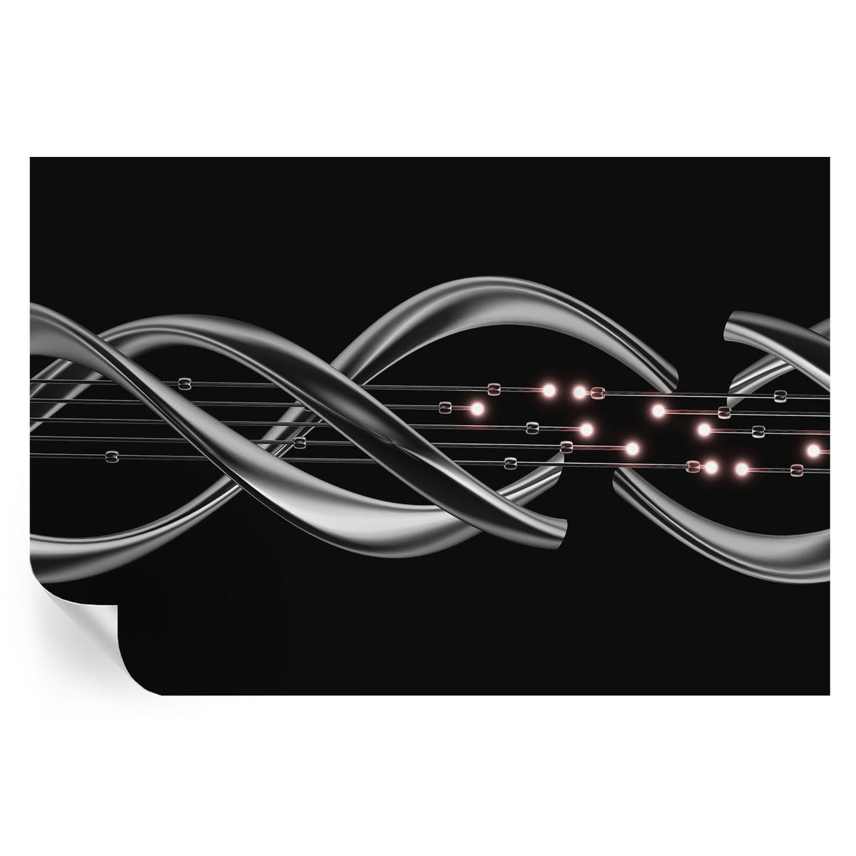 FOTOTAPETE 104x70 cm - Geflochtenes Muster - Schwarz, Textil (104/70cm) - Wallfluent