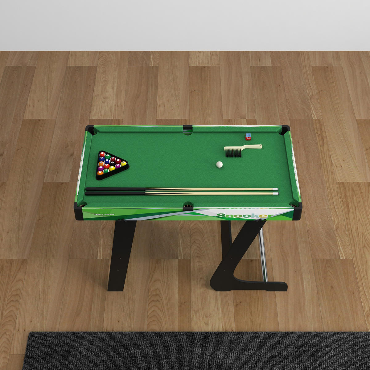 BILLARDTISCH DE-18848 klappbar mit Zubehör Grün - Grün, Holzwerkstoff (55.5/68/104cm) - ComfortXL