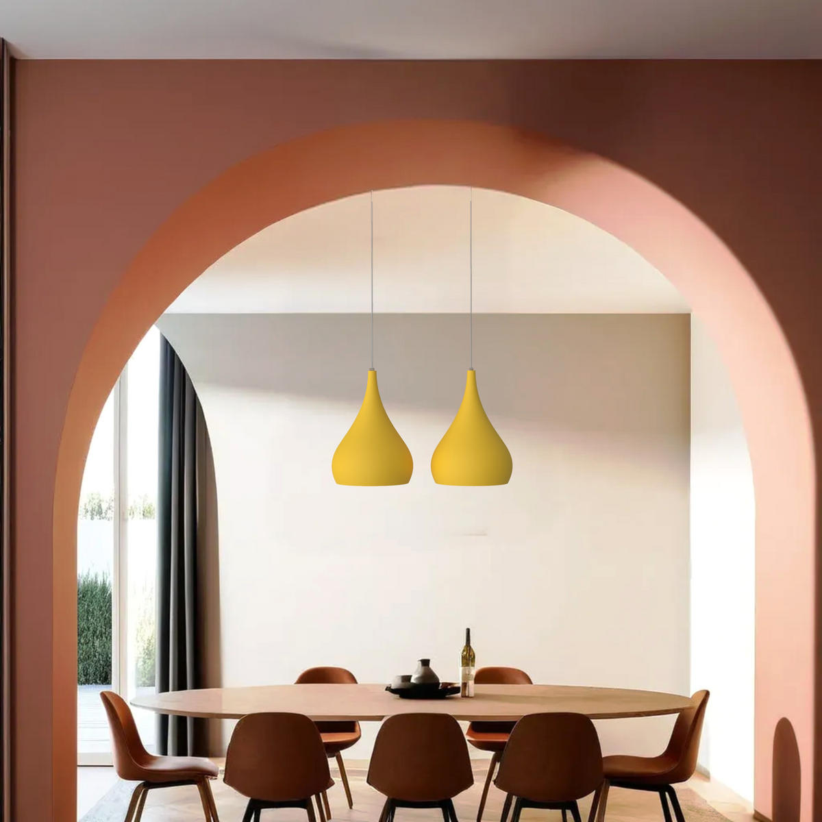 HÄNGELEUCHTE - Gelb, Metall (55/25/55cm) - Lumicom