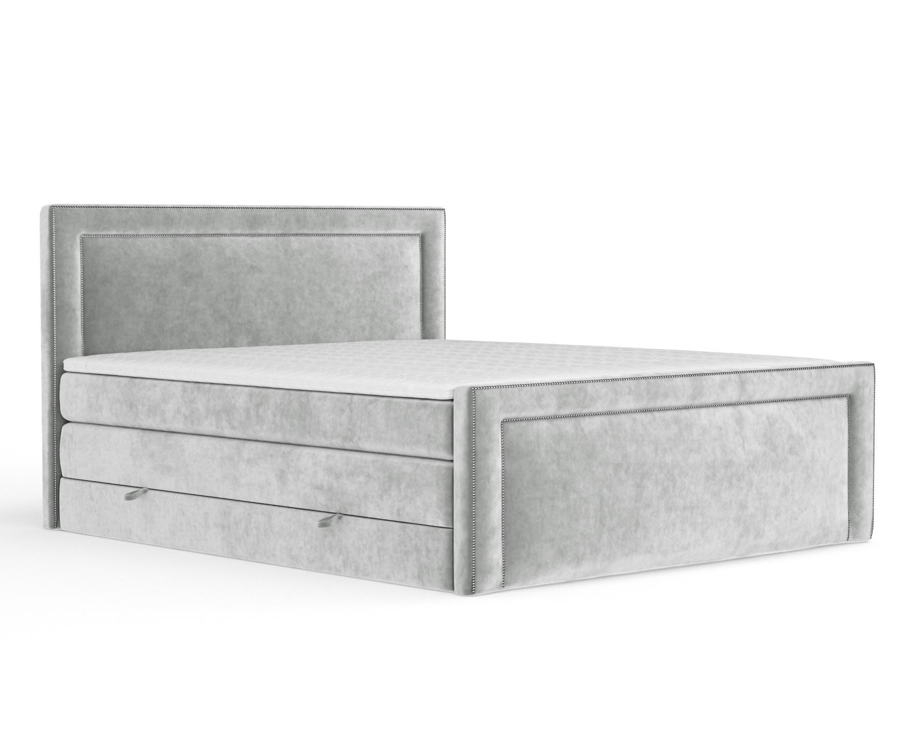 BOXSPRINGBETT Luxora Hellgrau 180/200 cm - Hellgrau/Schwarz, Holz/Holzwerkstoff (180/200cm) - Maison de Reve