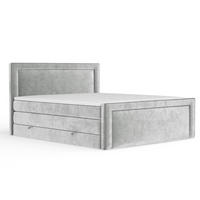 BOXSPRINGBETT Luxora Hellgrau 180/200 cm - Hellgrau/Schwarz, Holz/Holzwerkstoff (180/200cm) - Maison de Reve
