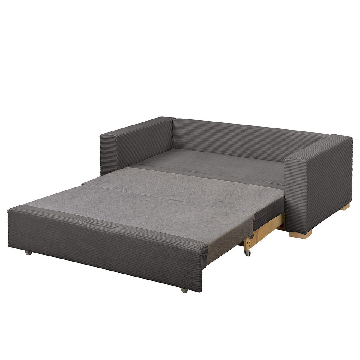 SCHLAFSOFA - Buchefarben/Grau, Holz/Buchenholz (193/90/90cm) - home24