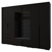 GARDEROBEN-SET 236,7/300/47 - Schwarz, Holz/Metall (300/236.7/47cm) - Abiks Möbel