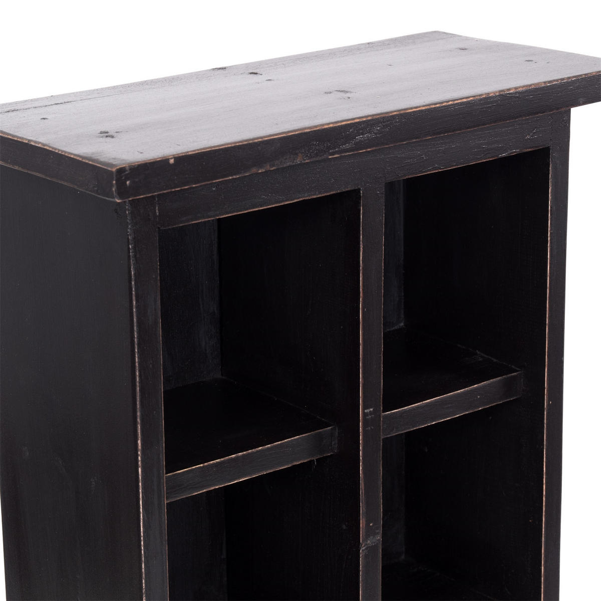 CD & BÜCHERREGAL NATURE Recyclingholz massiv, mit 10 Fächern 09 voodoo - schwarz - Schwarz, Holz (36/94/17cm) - DESIGN DELIGHTS