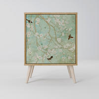 SIDEBOARD BLOOMING CHARM, Eichefarben, 57,5x42x77,5 cm, Schräge Buchenholzfüße - Eichefarben/Buchefarben, Holzwerkstoff/Buchenholz (57.5/77.5/42cm) - SpaceRebels
