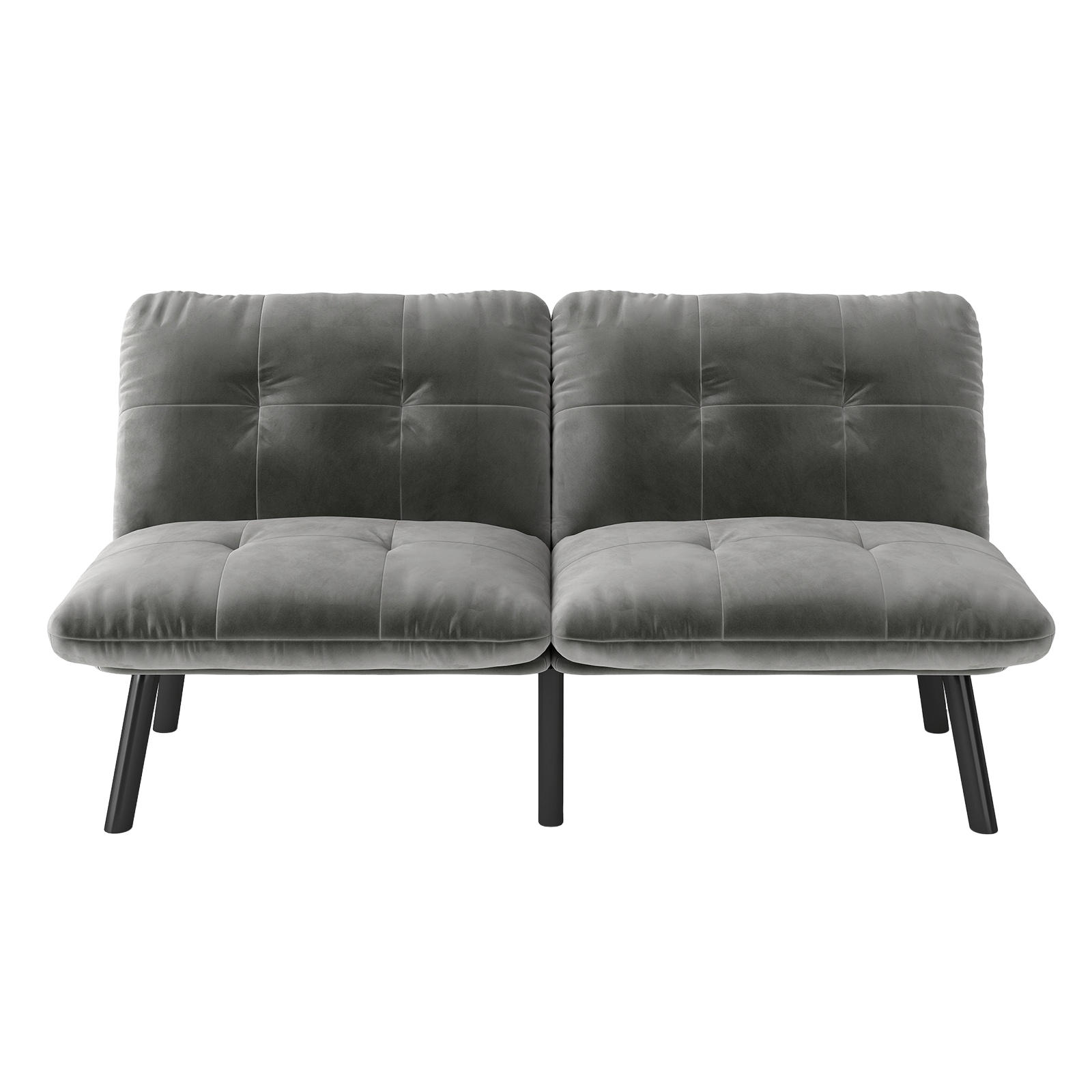SCHLAFSOFA 160/55/78 cm Gray Samt - Grau, Textil (81/78/160cm) - Oxeza
