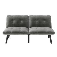 SCHLAFSOFA 160/55/78 cm Gray Samt - Grau, Textil (81/78/160cm) - Oxeza