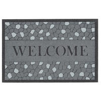 IN & OUTDOOR FUSSMATTE RUBBER FLOCK WELCOME - Schwarz, Textil (50/80cm) - Pergamon