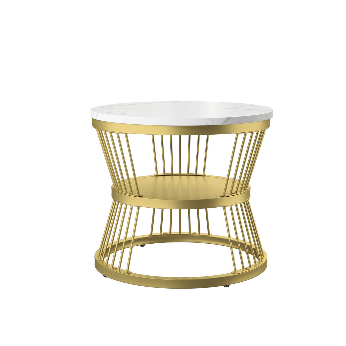 COUCHTISCH 2er Set Beistelltisch Rund, Gold - Goldfarben, Metall (70/70/45.5cm)