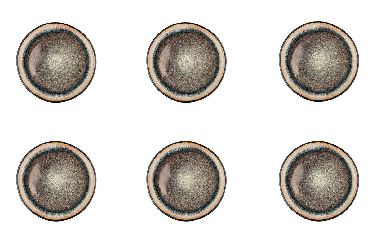 TELLER Iris Ø21,5cm - 6er-Set - Wildbraun - Braun, Keramik (21.5cm) - Björn