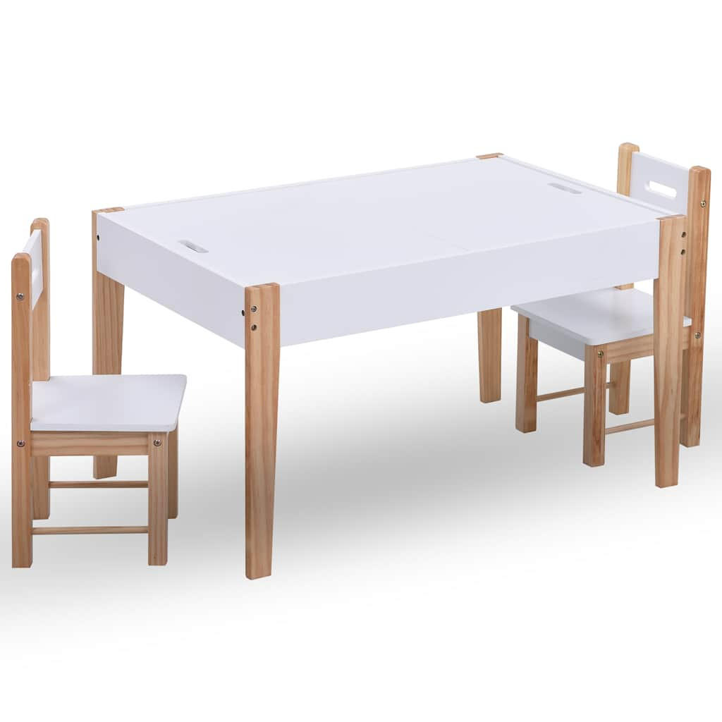 KINDERTISCH UND STUHL-SETS Kreitafel-Oberfläche 90/60/51 cm Weiß Holz - Weiß, Holz (60/51/90cm) - vidaXL
