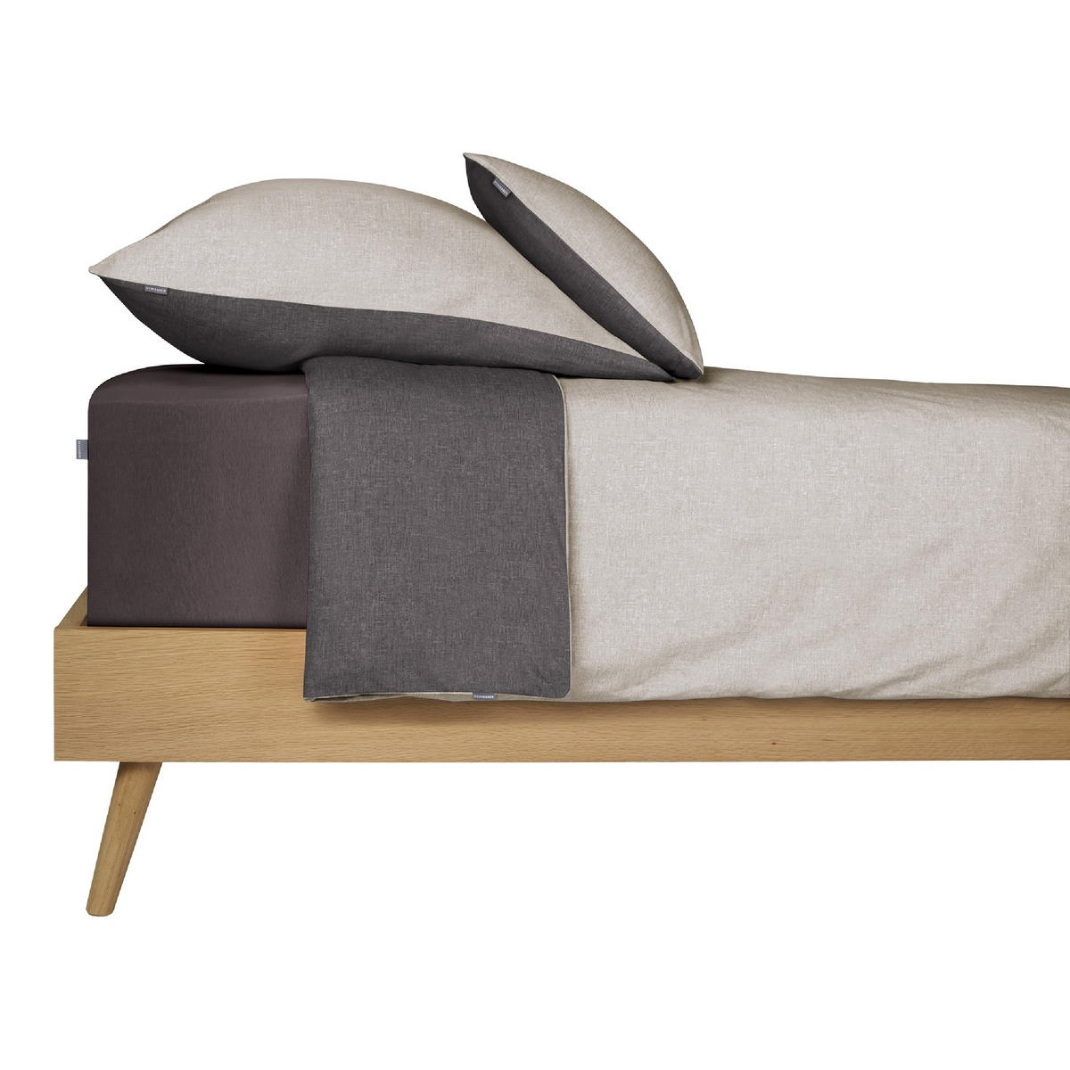 SPANNBETTLAKEN Finni - Feinbiber - 90 x 200 cm - Dunkelgrau - Dunkelgrau, Textil (100/200cm) - SCHIESSER