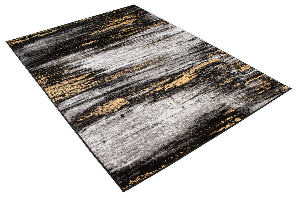 TEPPICH MAYA Schwarz Verwischt Streifen Meliert 200/300 cm - Schwarz, Textil (200/300cm) - Tapiso