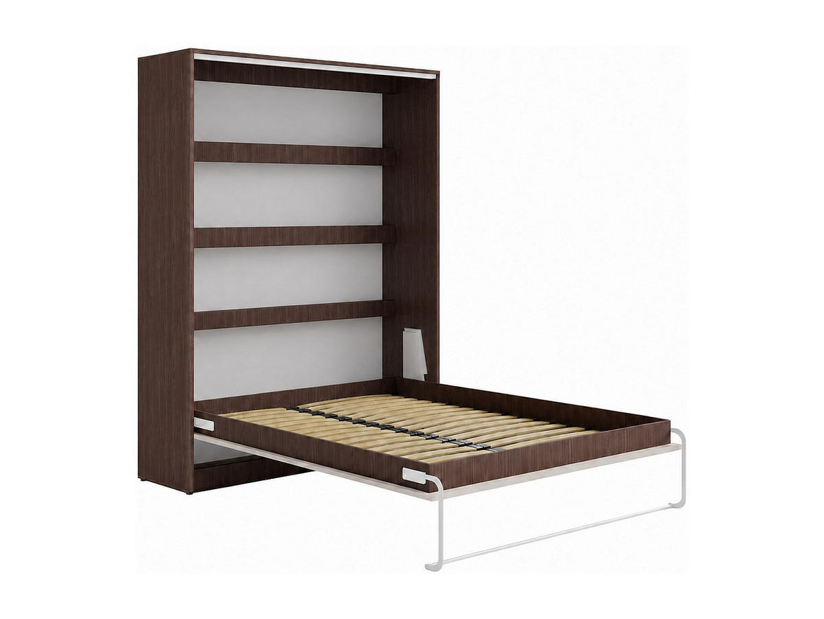 SCHRANKBETT - 2 Personen - holz - naturfarben dunkel, beige Rapili - Beige/Naturfarben, Holz/Metall (160/200cm) - Vente-Unique