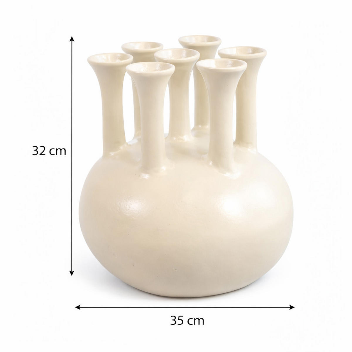 VASE Jenna Beige - Beige, Metall (32cm) - LOFT42