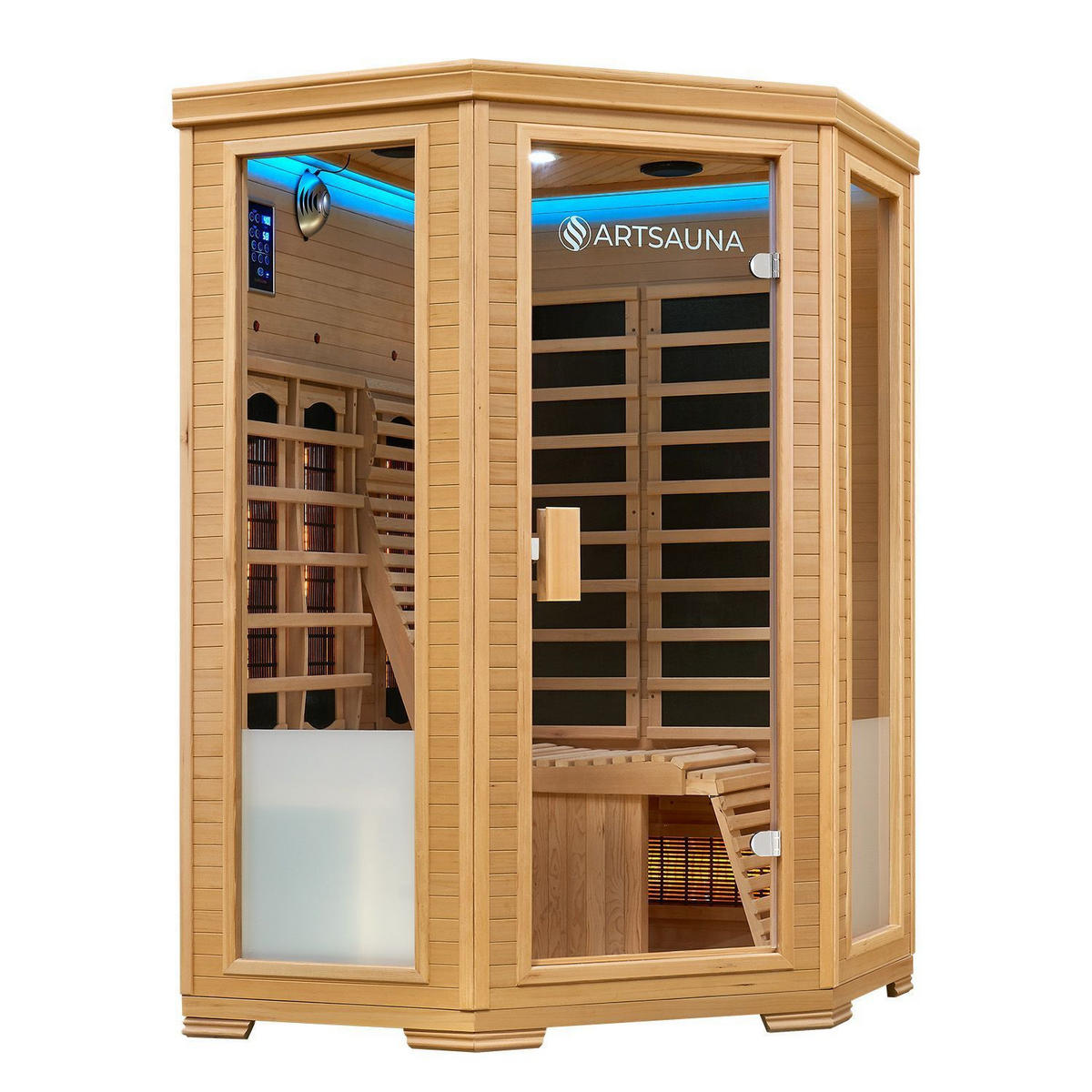 INFRAROTKABINE Aalborg mit Dual Technologie & Hemlockholz - Naturfarben, Holz (120/190/120cm) - Artsauna